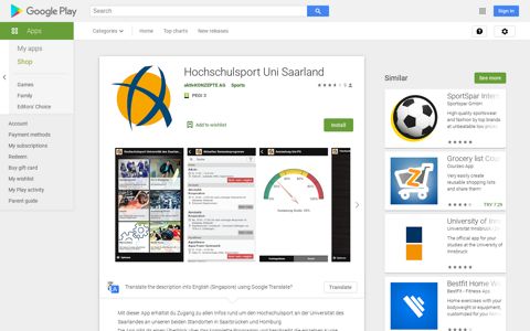 Hochschulsport Uni Saarland – Apps on Google Play