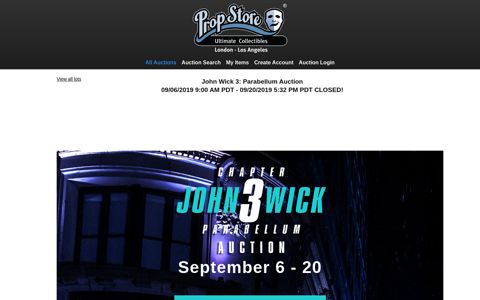 John Wick 3: Parabellum Auction - Auctions - Prop Store