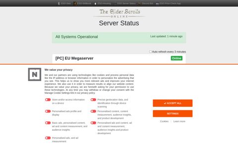 ESO Server Status