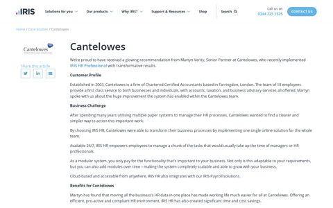 Cantelowes | IRIS HR Professional