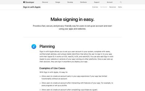 Getting Started - Sign in with Apple - Apple Developer