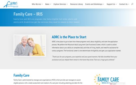 Family Care – IRIS - Aging & Disability Resource Center (ADRC)