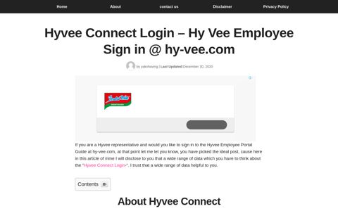 Hyvee Connect Login - Hy Vee Employee Sign in @ hy-vee.com