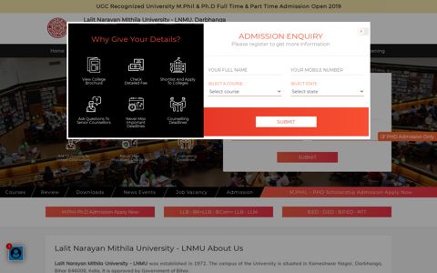 Lalit Narayan Mithila University - LNMU Student Login