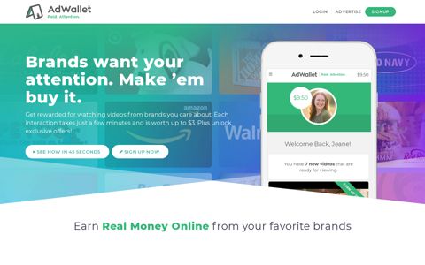 AdWallet - Get paid REAL money for watching ads and online ...