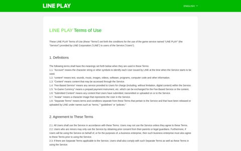 LINE PLAY Terms of Service