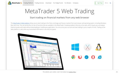 Web trading in any financial markets with MetaTrader 5