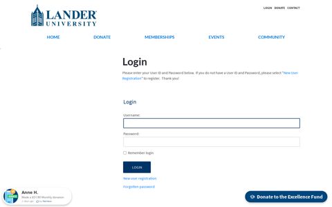 Member Login - Lander Foundation