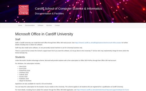 Microsoft Office - Cardiff School of Computer Science ...