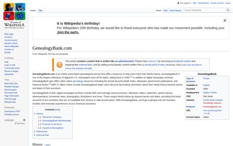 GenealogyBank.com - Wikipedia