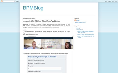 Lesson 1: IBM BPM on Cloud Free Trial Setup - BPMBlog