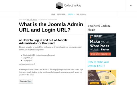 What is the Joomla Admin URL and login? - CollectiveRay.com