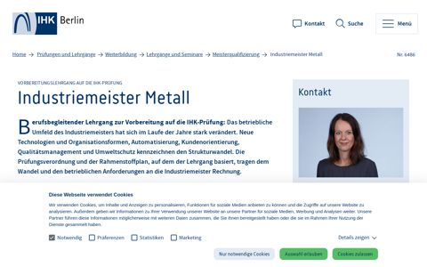 Industriemeister Metall - IHK Berlin