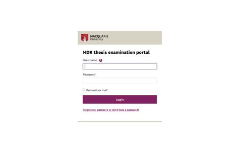 HDR thesis examination portal
