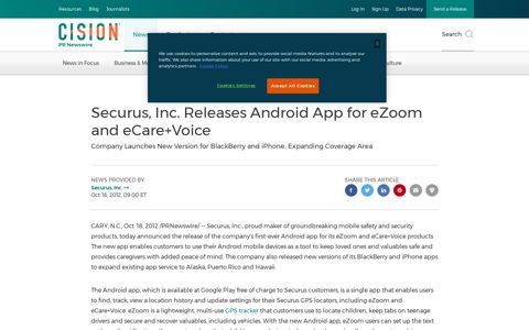 Securus, Inc. Releases Android App for eZoom and eCare+ ...