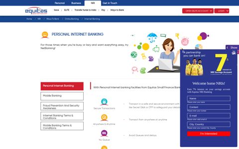 Personal Internet Banking | Online Banking | Equitas India