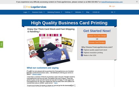 High Quality Business Card Printing - FreeLogoServices