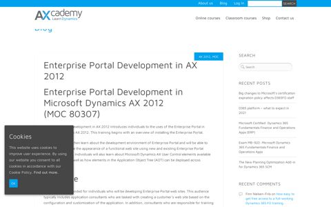 Enterprise Portal Development in AX 2012 - AXcademy