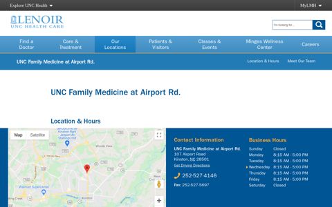 UNC Family Medicine at Airport Rd. - UNC Lenoir Health Care
