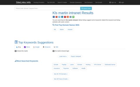Kls martin intranet Results For Websites Listing - SiteLinks.Info
