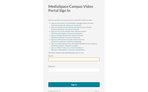 Login - MediaSpace Campus Video Portal