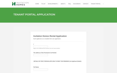 Tenant Portal Application - Invitation Homes