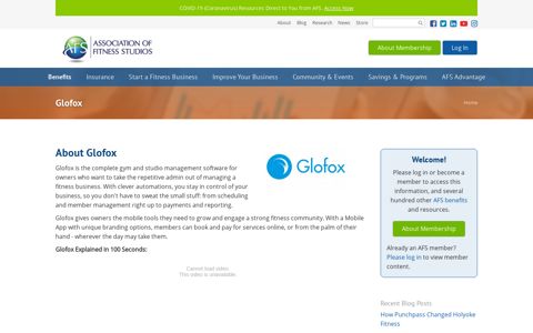 Glofox | The Association of Fitness Studios