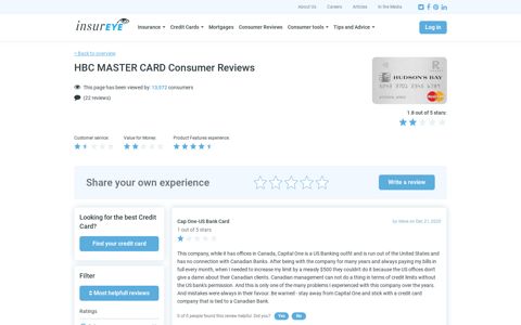 HBC MASTER CARD | Reviews shared by Canadians