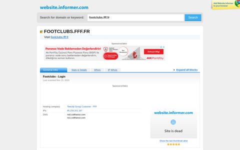 footclubs.fff.fr at WI. Footclubs - Login - Website Informer