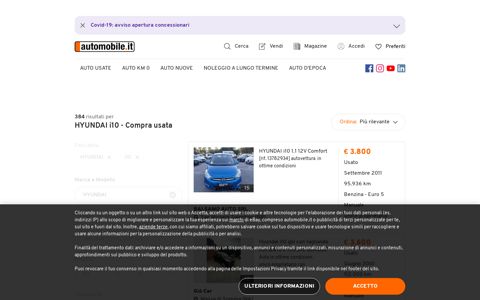 HYUNDAI i10 - Compra usata - Dicembre 2020 - Automobile.it