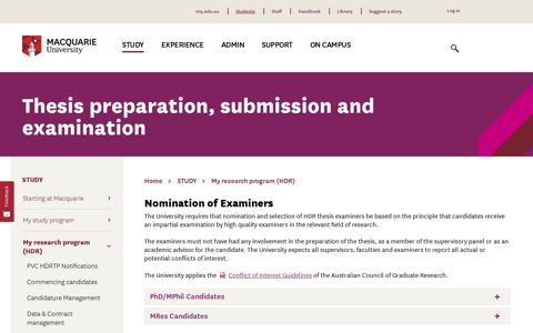 Thesis preparation, submission and ... - Student Portal