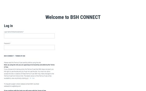 Welcome to BSH CONNECT