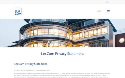 Privacy statement - footerMenu - LexCom Informationssysteme