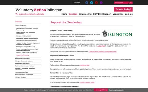 Support for Tendering - Voluntary Action Islington