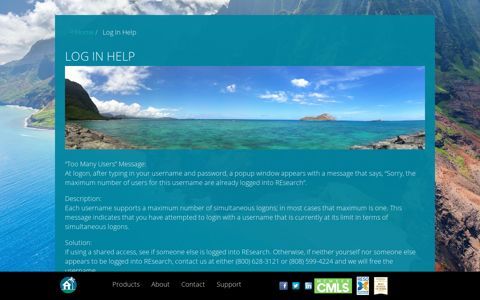 Log In Help - Hawaii Information Service