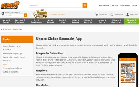Unsere Globus Baumarkt App |GLOBUS BAUMARKT