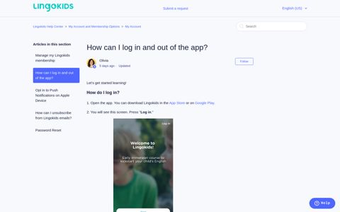 How can I log in and out of the app? – Lingokids Help Center