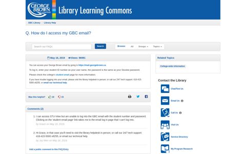 How do I access my GBC email? - Library Help - George ...