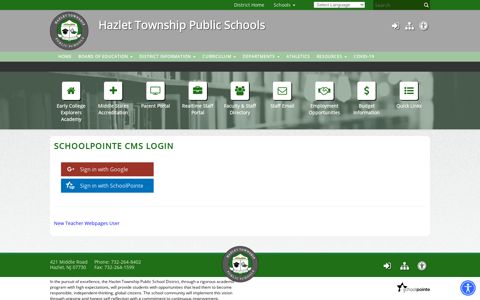 Login - Hazlet Township Public Schools