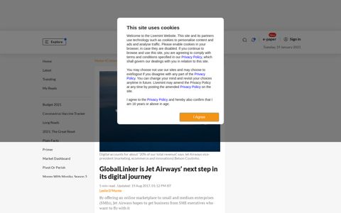 GlobalLinker is Jet Airways' next step in its digital journey - Mint