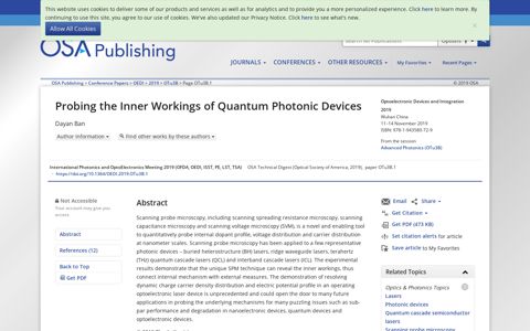 Probing the Inner Workings of Quantum Photonic Devices - OSA
