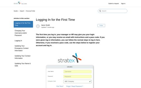 Logging In for the First Time – StratEx
