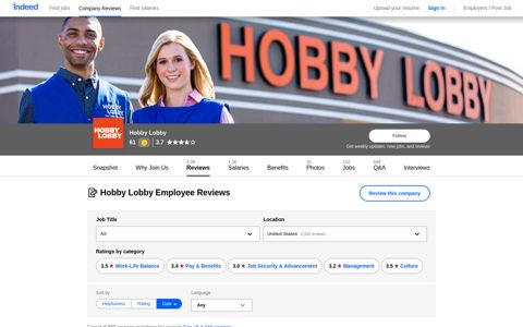 Hobby Lobby Employee Reviews - Indeed