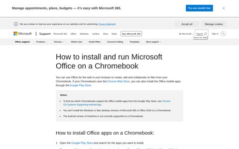 How to install and run Microsoft Office on a Chromebook ...