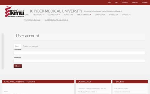 User account | Khyber Medical University
