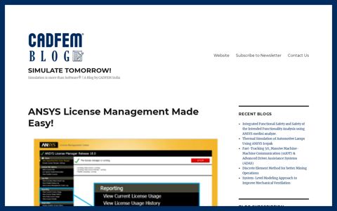 ANSYS License Management Made Easy! – SIMULATE ...