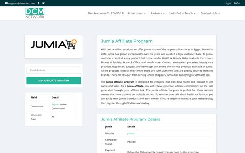 Jumia Affiliate Program | Performance Marketing DCMnetwork