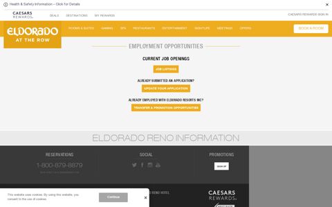 Employment Opportunities | Eldorado Reno