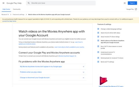 Watch videos on the Movies Anywhere app with your Google ...