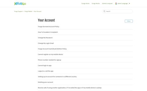 Your Account – Fongo Support